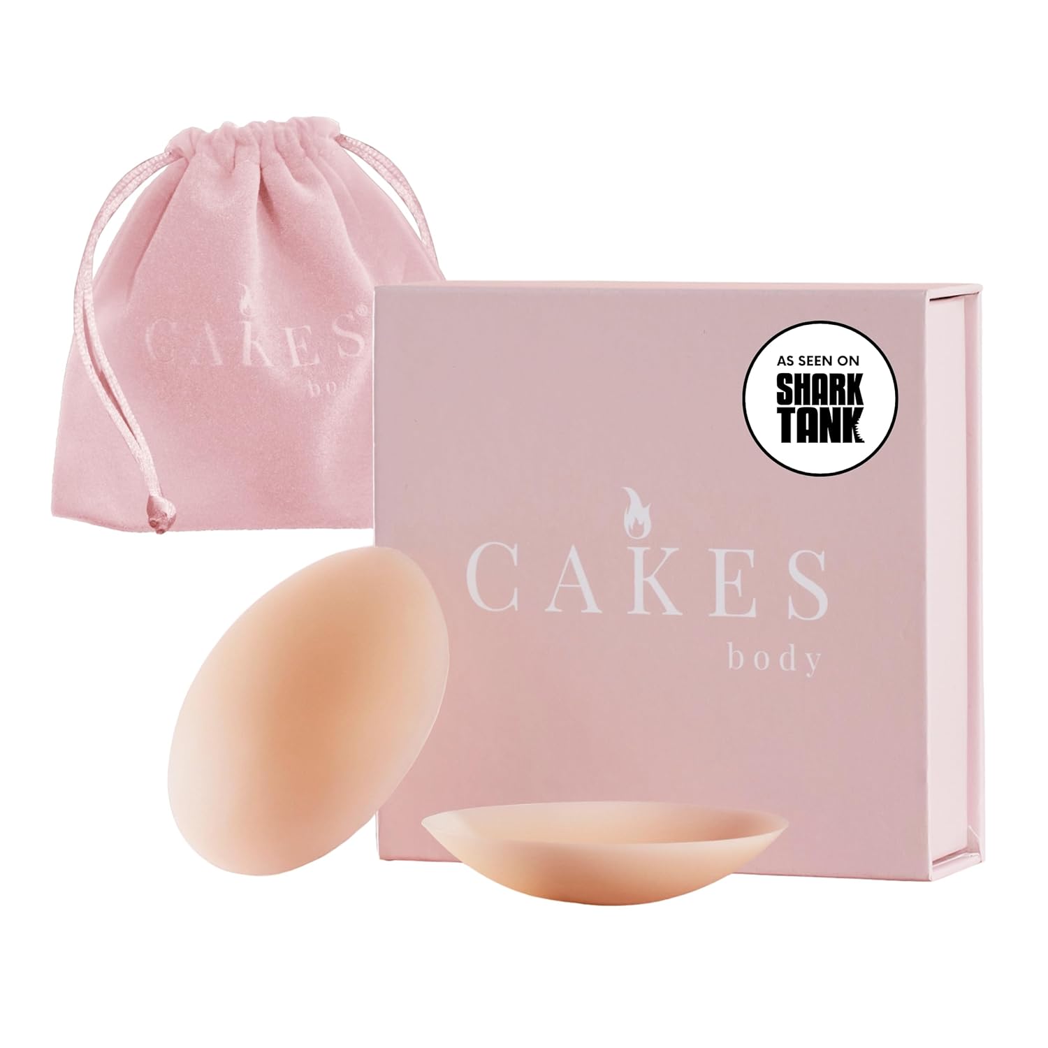 CAKES Body grippy Non-Adhesive Circle Nipple Covers for Women - Silicone Nipple Covers with Travel Pouch