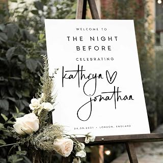 Elegant Welcome Sign Poster, Personalized Reception Poster, White and Black Design, Ideal for Wedding Venue Entrance, Reception Area, Pre-Ceremony Space (16x24)