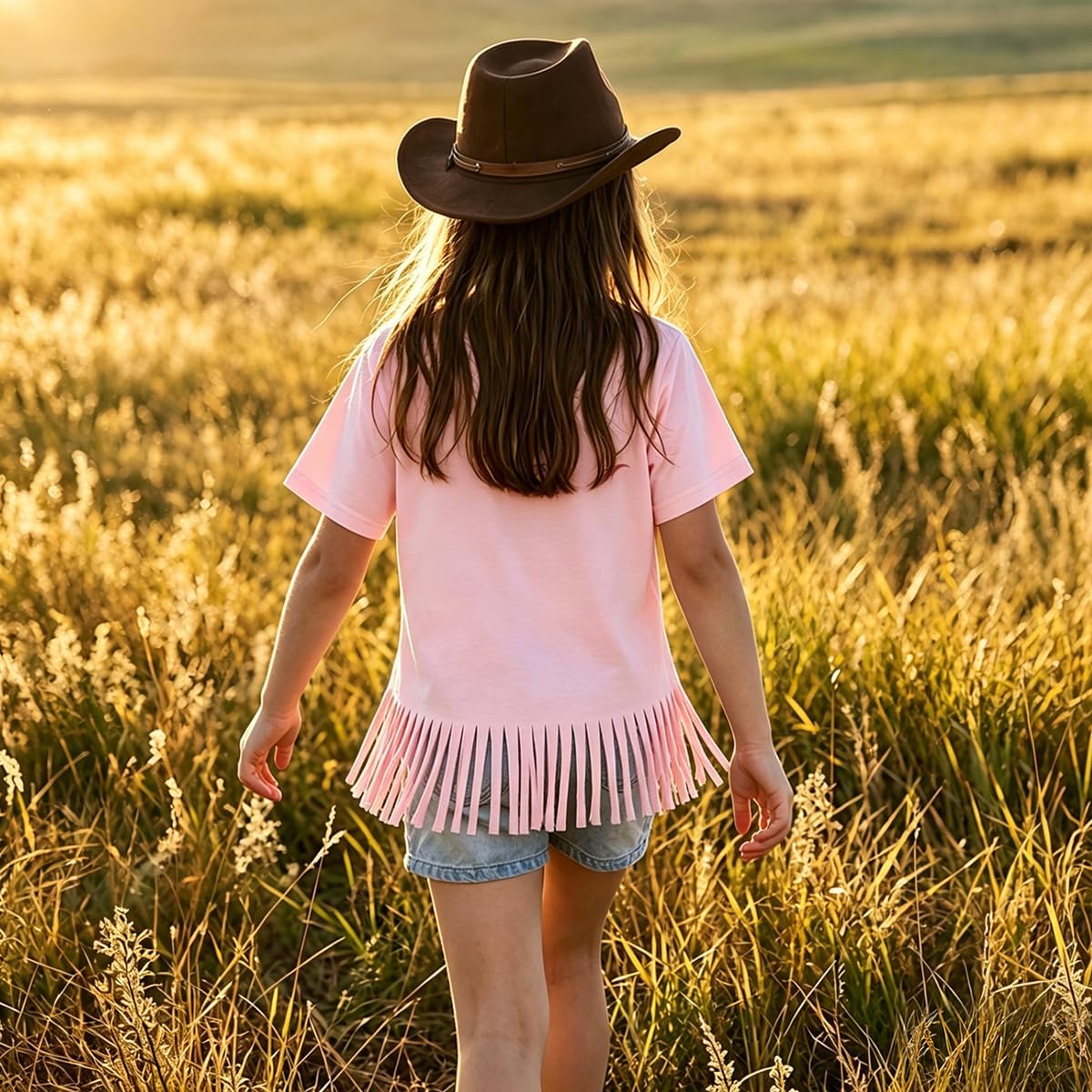 Girls Western Shirt Toddler Tassels Cowgirl T-Shirt Im The Problem Country Concert Shirts Summer Short Sleeve Top