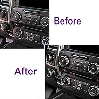 Vista 2 de Cubierta de aluminio para interruptor de aire acondicionado, perilla de consola central compatible con Ford F150 XLT, accesorios 2015-2019, 6 Negro