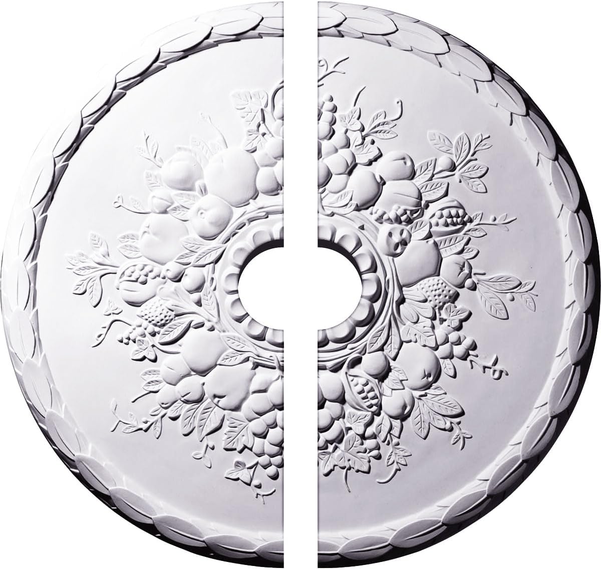 Ekena Millwork CM22AT2-03500 22 1/2"OD x 3 1/2"ID x 1 1/4"P Anthony Harvest Ceiling Medallion, Fits Canopies up to 3-1/2", 2 Piece