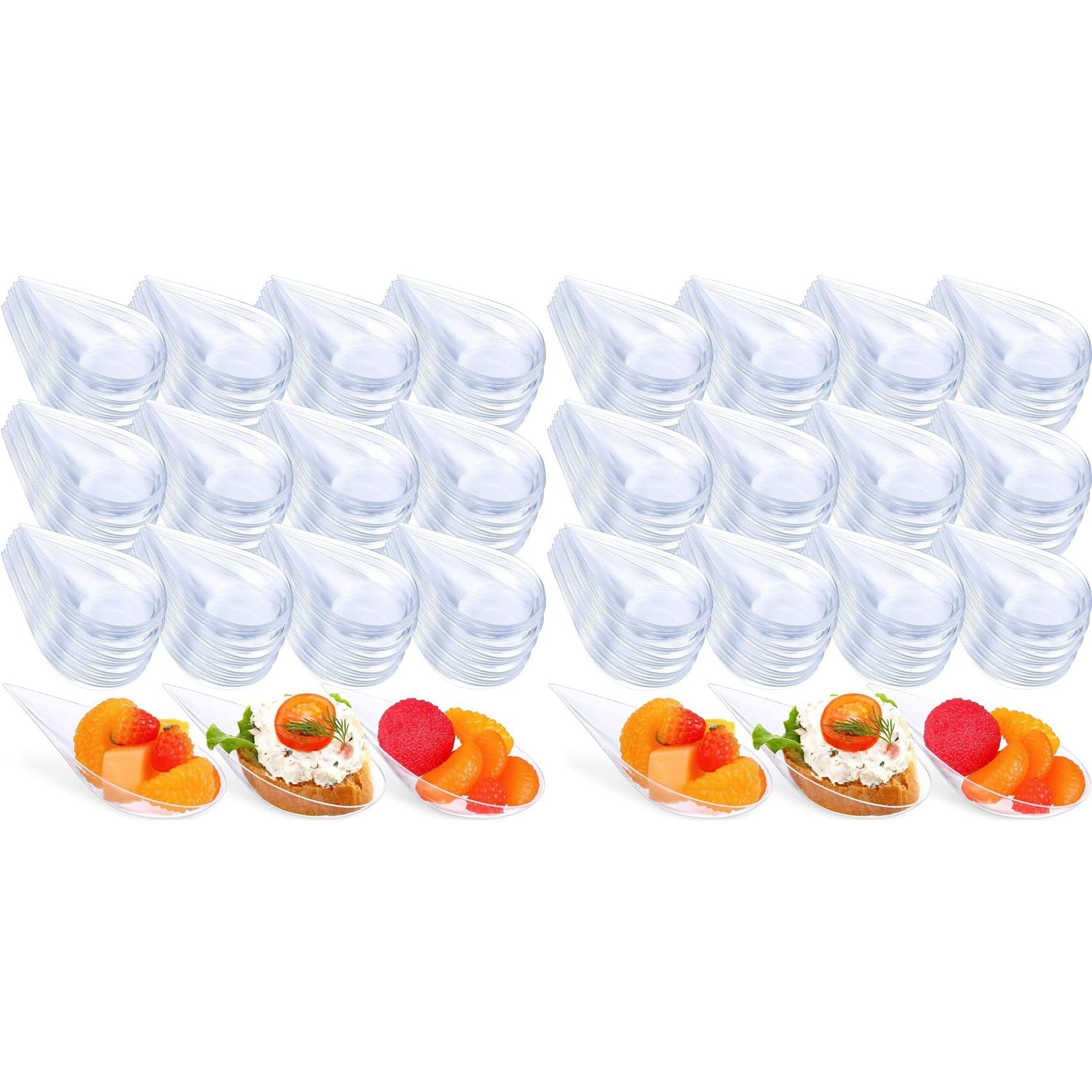Vjsujehgy 200PCS Unbreakable Drop Appetizer Plates Tableware Reusable Plastic Tasting Cup Sauce Dish Ice Cream Cup Caviary A