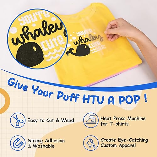 Vista 4 de TECKWRAP Vinilo de transferencia de calor 3D - 10 x 60 pulgadas, vinilo adhesivo HTV para planchar para todas las máquinas cortadoras, vinilo