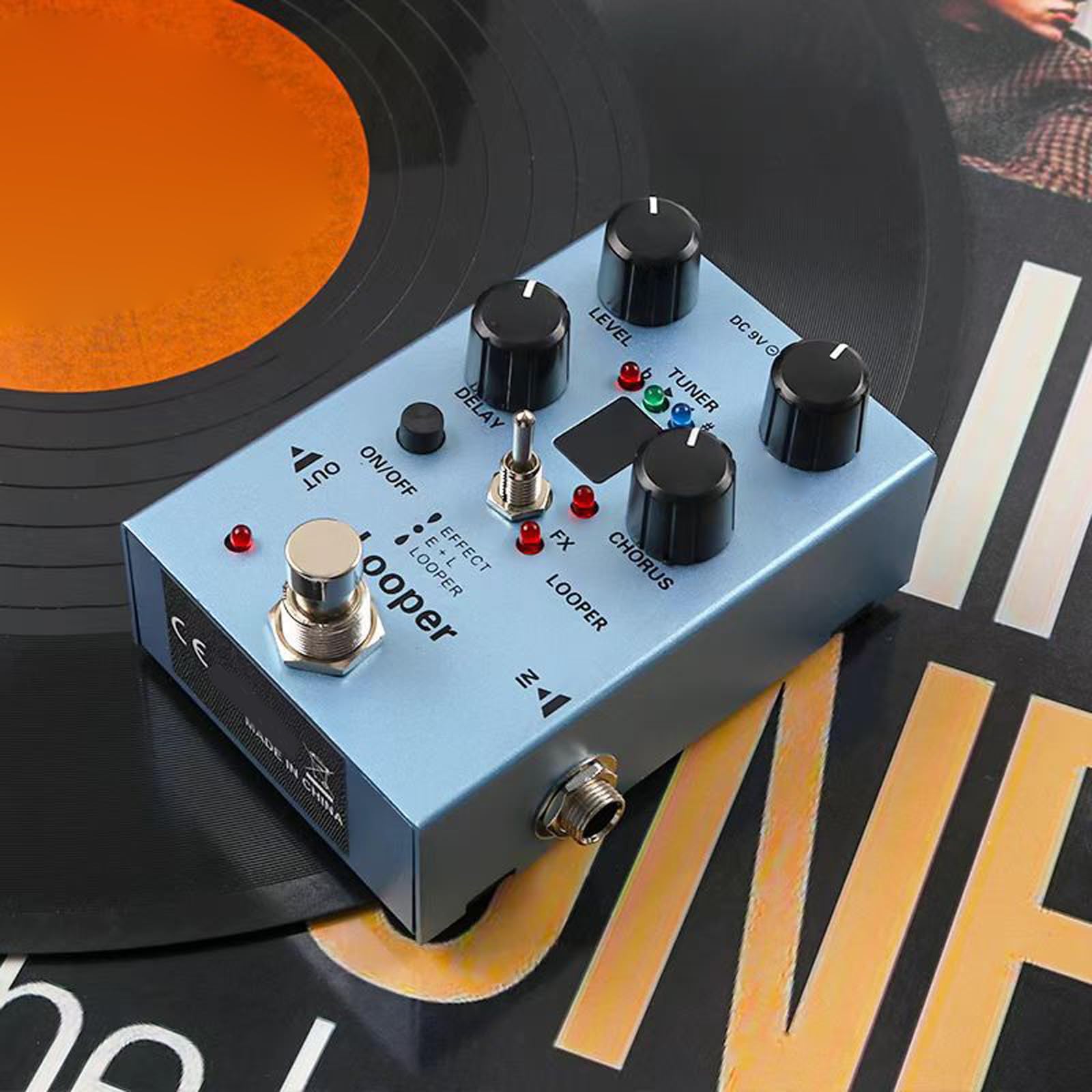 Pedal de guitarra eléctrica profesional multiefecto, pedal de efecto de guitarra eléctrica con luces LED para hogares, estudio, multi bucle