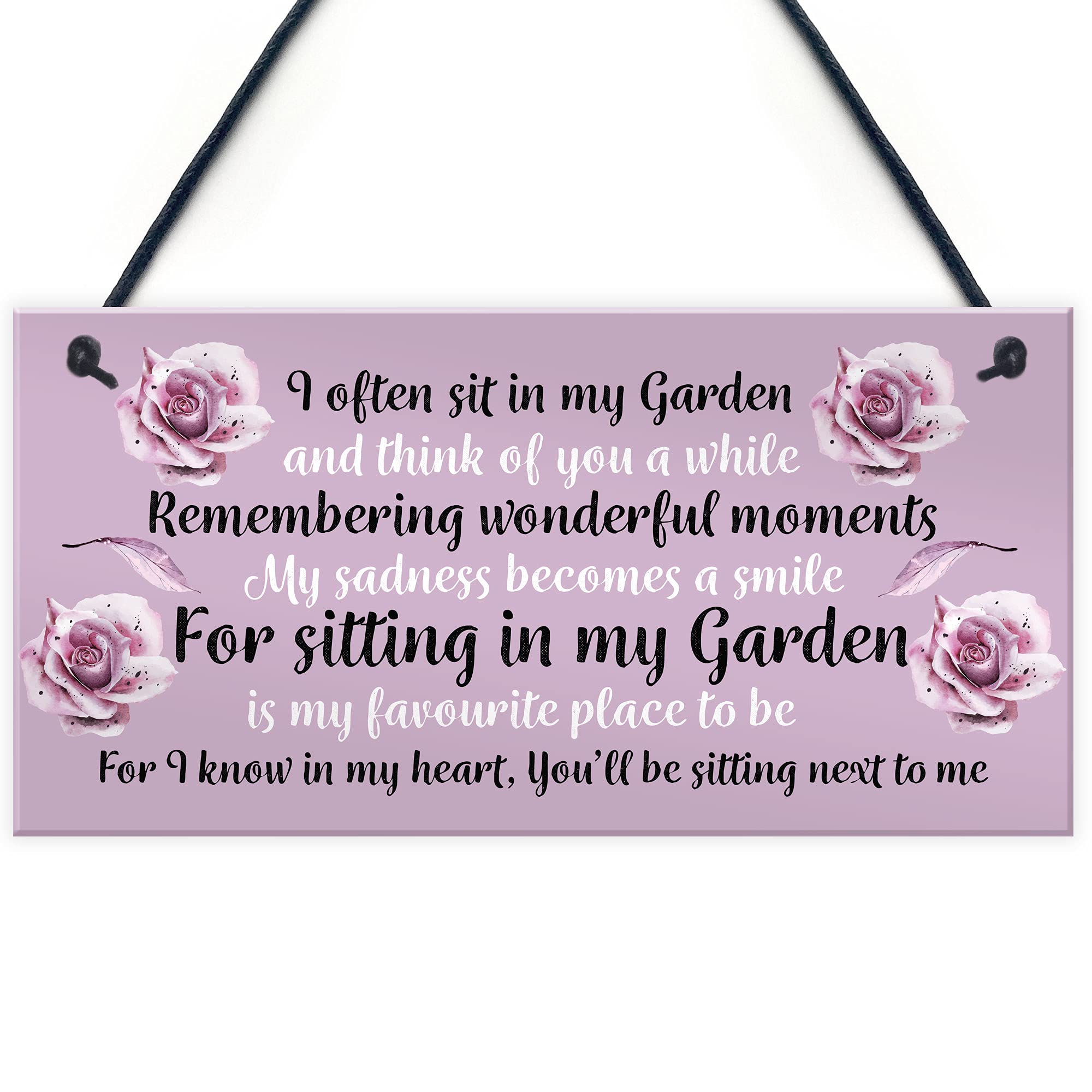 Memorial Sign For Garden Summerhouse Shed Signs Hanging Floral Home Decor