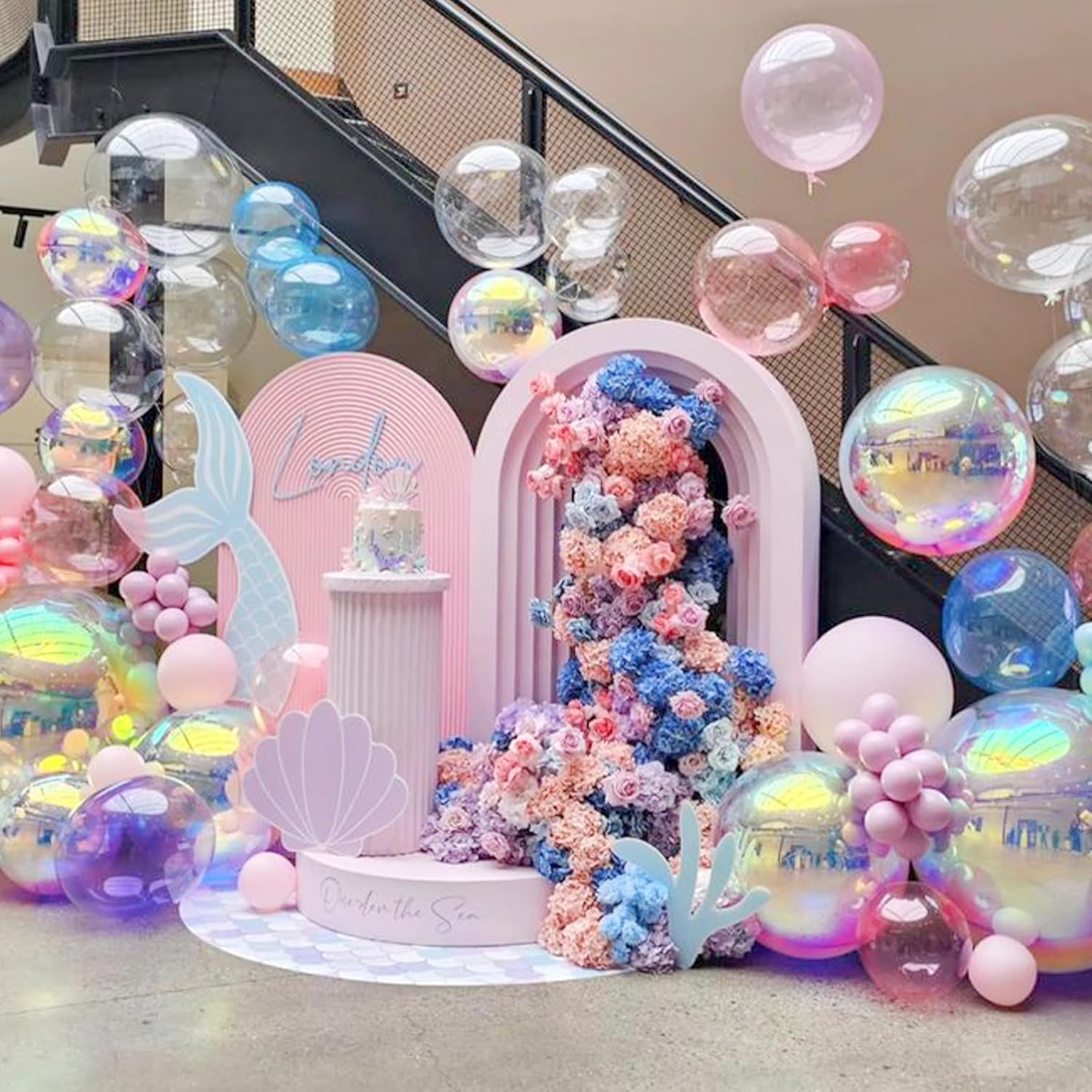 PartyWoo ホイル玉虫色バルーン、20個 ラウンドホイルバルーン 異なるサイズ 22インチ 12インチ 10インチ 4Dホイル