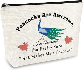 Peacock Lovers Gift Peacock Cosmetic Bag Peacock Theme Gift Inspirational Gift for Friend Sister Makeup Bag Animal Lover Gift for Her Birthday Christmas Gift for Woman Girls Travel Makeup Pouch