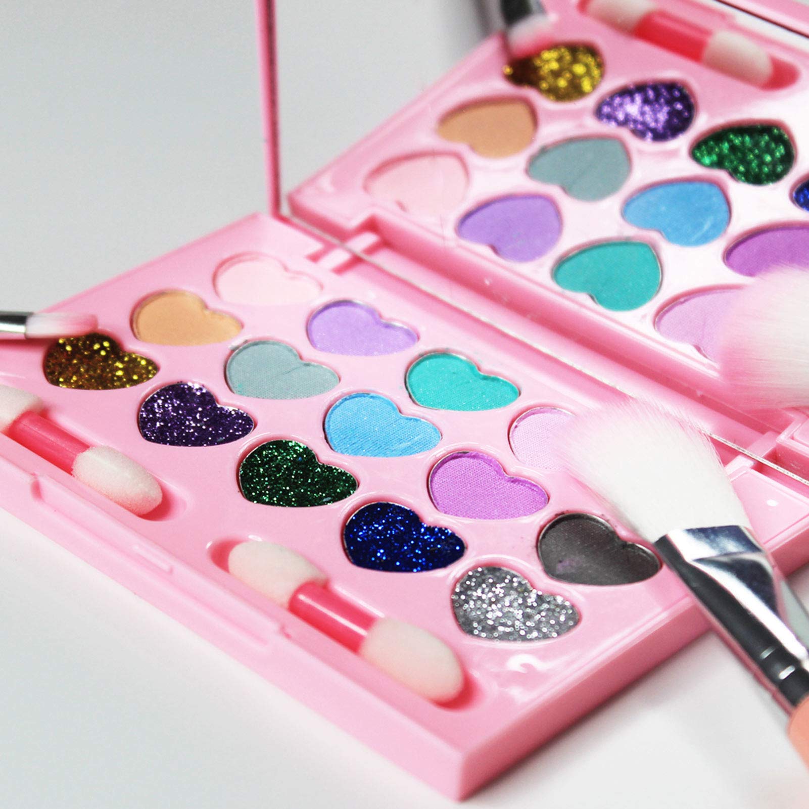 Set di trucco per bambini lavabile da 19 pezzi Pennello cosmetico Smalto per unghie Rossetto Fard Fai finta di giocare con il giocattolo