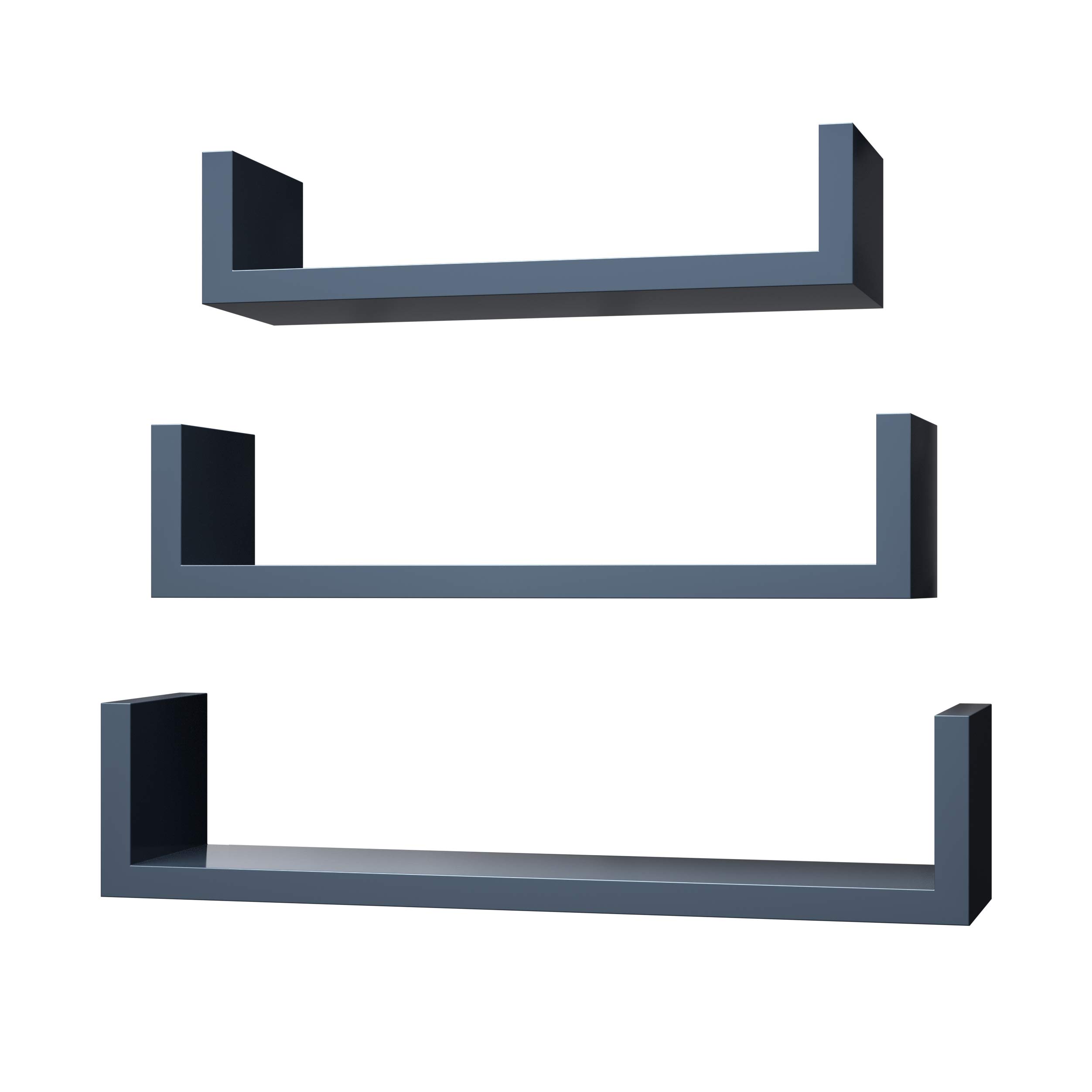 SONGMICS Set of 3 Modern Wall Shelves, Floating MDF Storage Shelving
