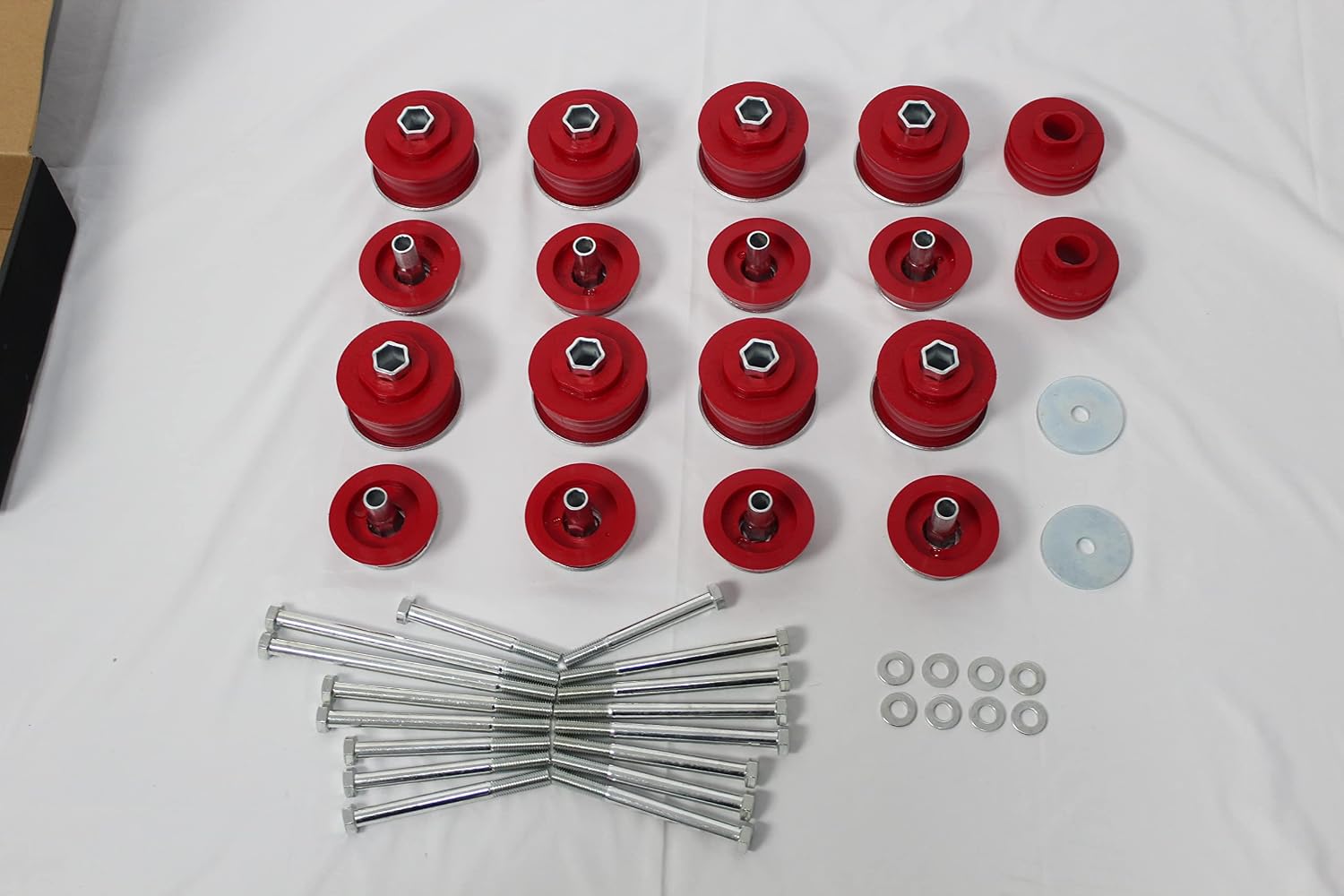 BST BSSP KF04060BK Body Mount Bushing Kit Compatible with 2008-2016 Ford F250 F350 Super Duty 2WD 4WD Polyurethane Red Body Cab Mounts & Steel Sleeves & Hardware