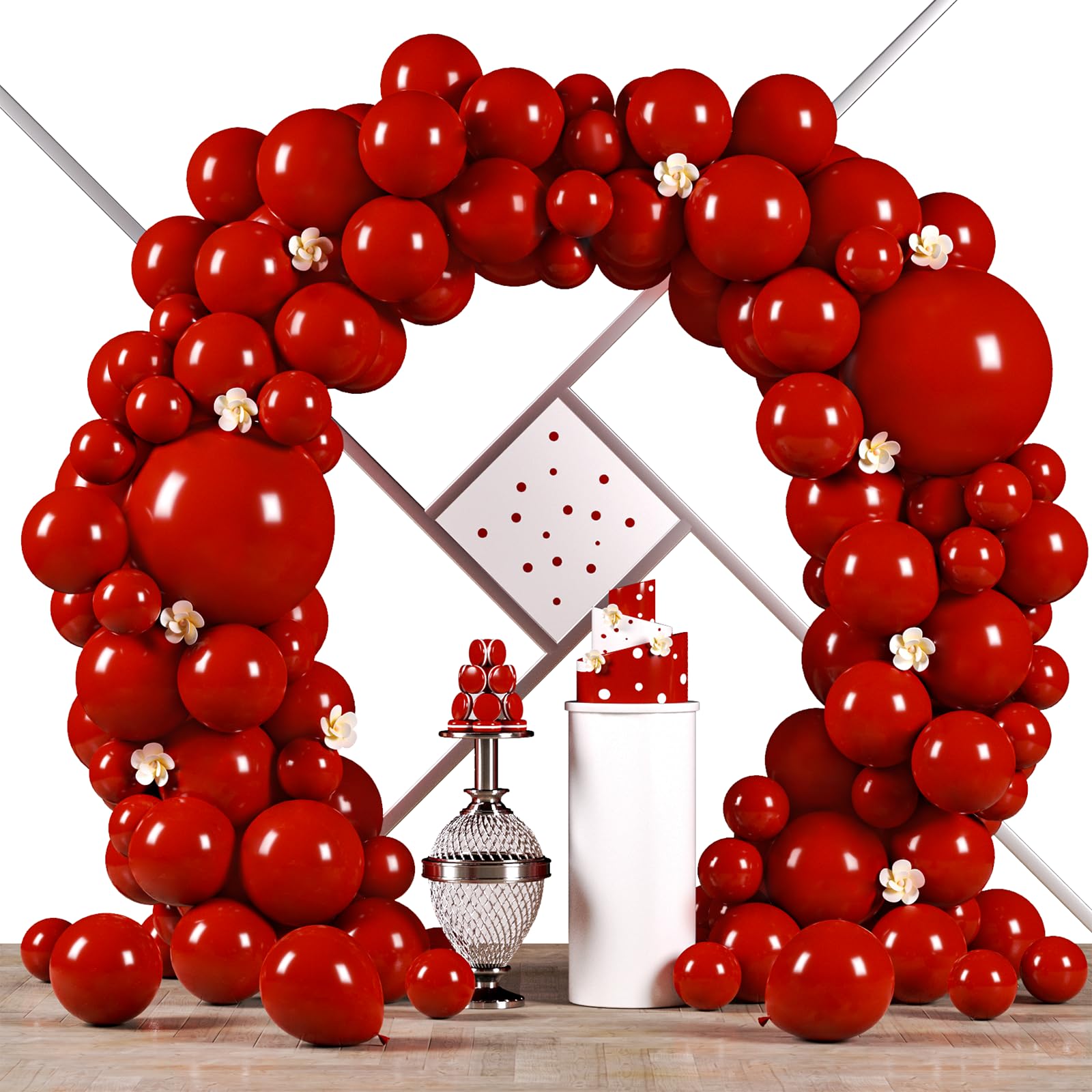 Voircoloria 90 Pack Ruby Balloons Different Size 18/12/10/5 Inch Ruby Balloon Garland Arch Kit for Graduation, Wedding, Birthday - main product image