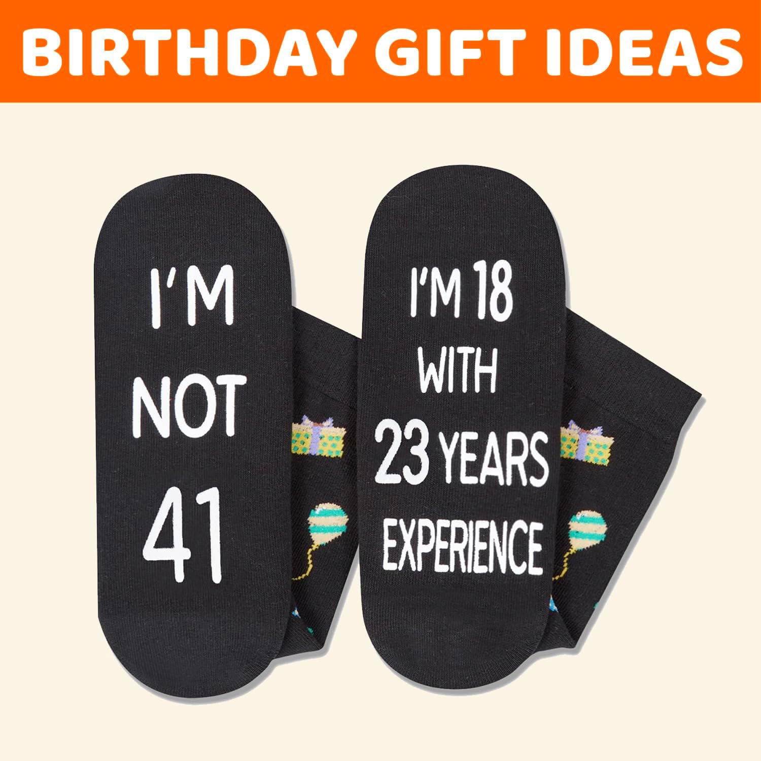 HAPPYPOP Unique Birthday Gift Ideas - Men Woman Sock for 45 50 Year Olds Him in Their 40s - Image 5