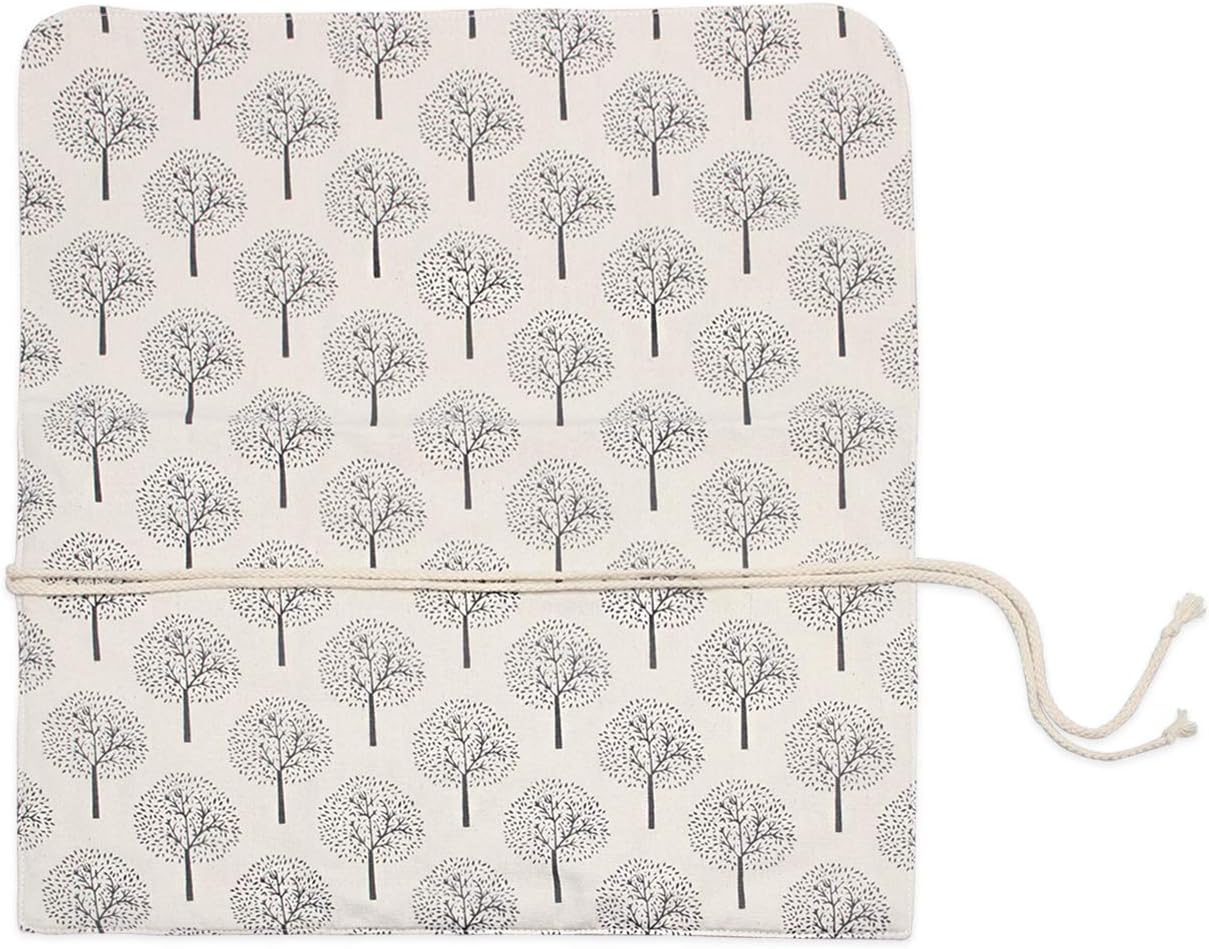 Teamoy Knitting Needles Holder Case(up to 14 Inches), Rolling Organizer for Straight and Circular Knitting Needles, Crochet Hooks and Accessories, Tree - NO Accessories Included