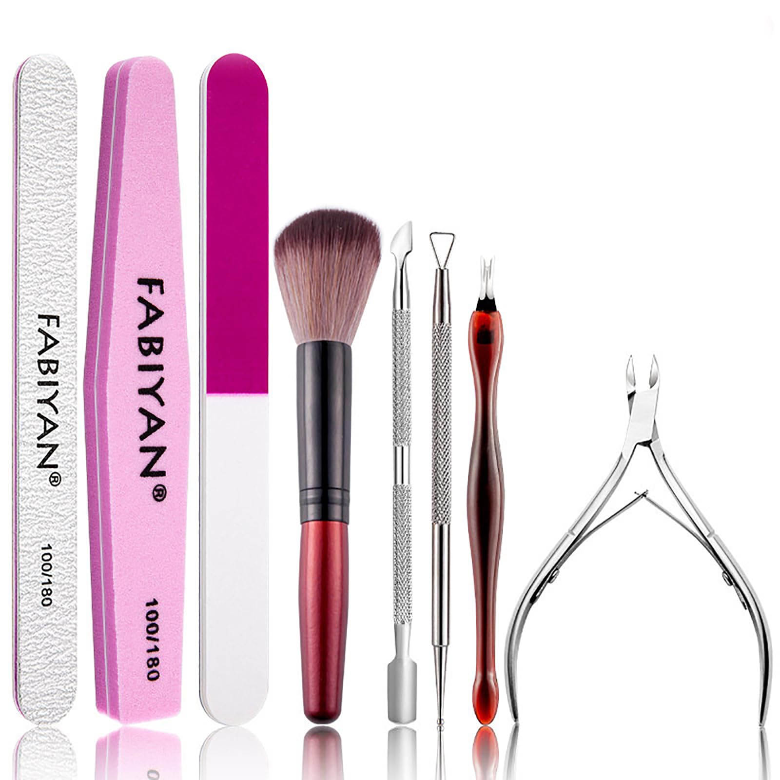 Zestaw do manicure, pilnik do paznokci, nożyczki do skórek, pędzle do paznokci żelowych, pedicure, pilniki do paznokci żelowych