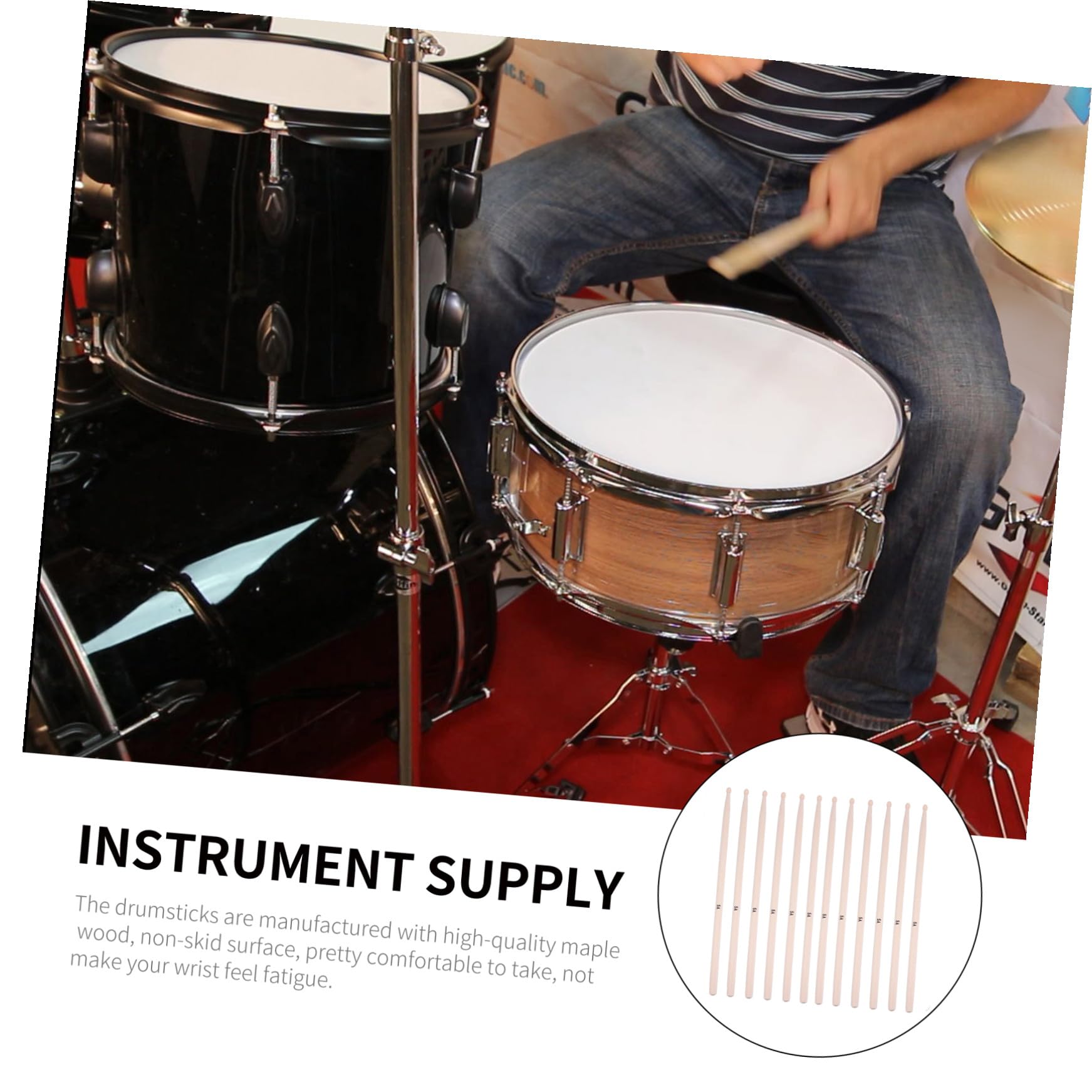 20stücke Ahorn-drumsticks Holz Drum Sticks Musik Zubehör Für Junge Mädchen Erwachsene Anfänger Studenten Musiker Professionelle Praktische Schwerkraftgefühl Rutschfeste