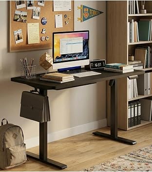 adornist - Yüksekliği Ayarlanabilir Ergonomik Bilgisayar & Çalışma Masası - Tek Motorlu (2 Hafızalı) (Siyah, 120 * 60)