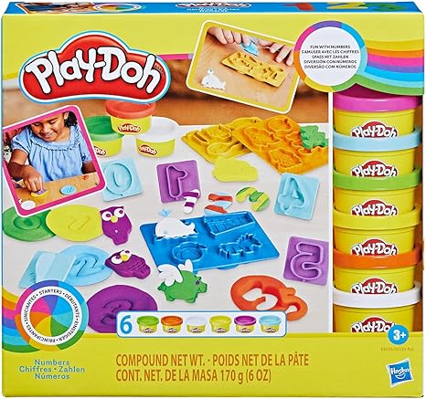 Play-Doh Massinha de Modelar Infantil, conjunto Números, kit com moldes e 6 potes de massinha colorida, brinquedos para o Dia das Crianças, para crianças a partir de 3 anos Menor preço em Play-Doh Massinha de Modelar Infantil, conjunto Números, kit com moldes e 6 potes de massinha colorida, brinquedos para o Dia das Crianças, para crianças a partir de 3 anos