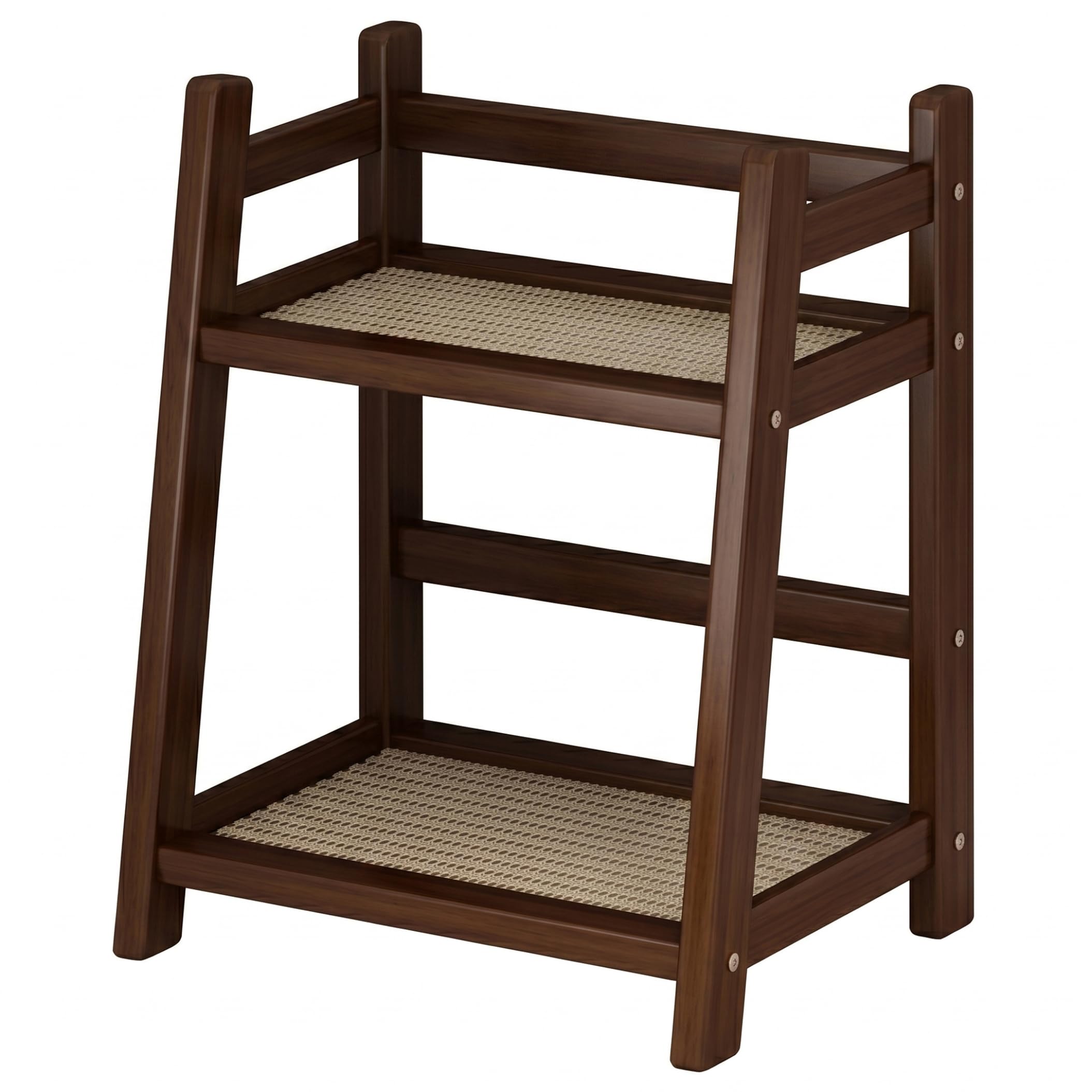 Monwssoe Countertop Coffee Station, 2-Tier Coffee Bar Shelf, Countertop Station Organizer with Rattan Laminate, 10.24inch