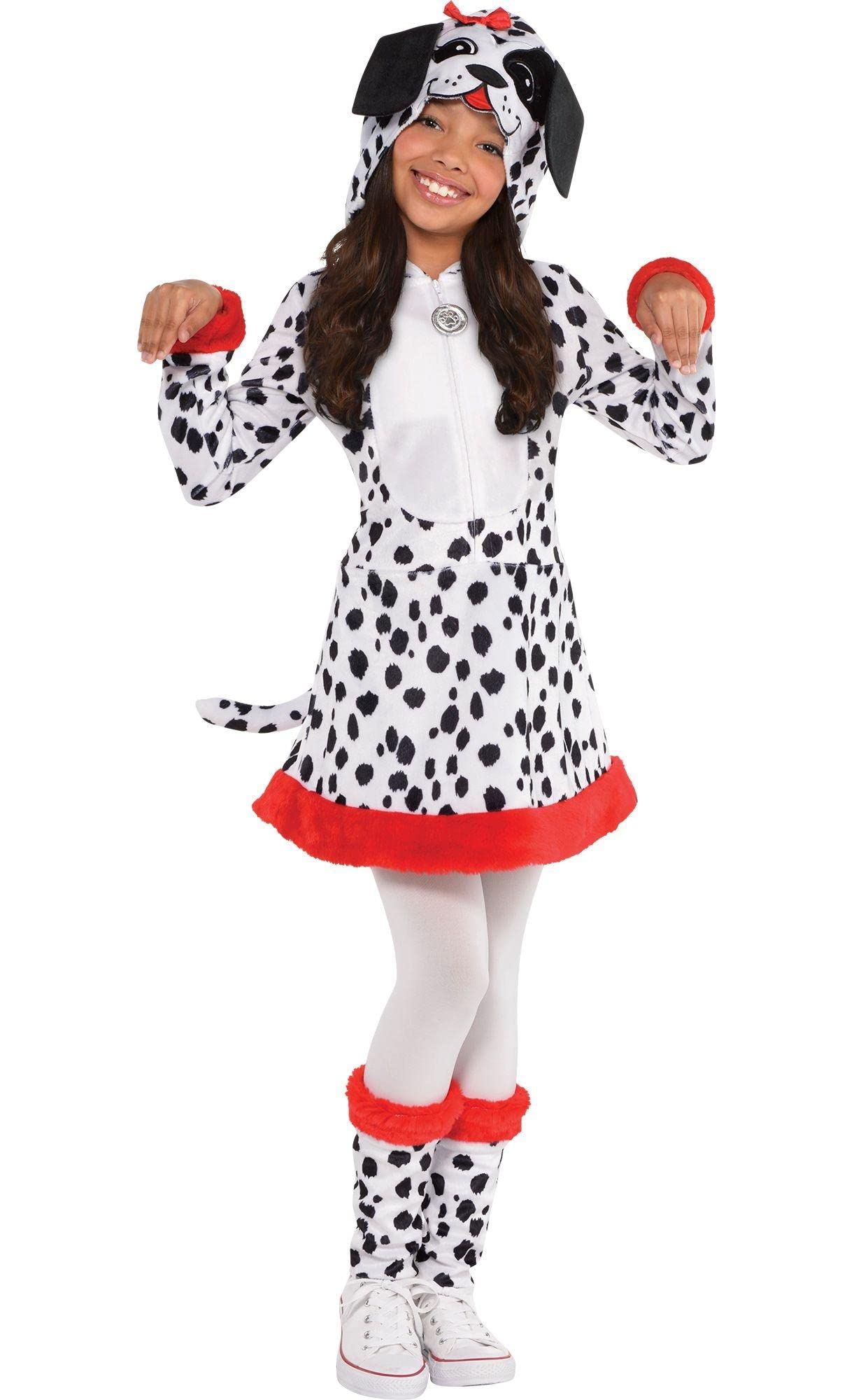 amscan Girls Dotted Doggy Costume, Medium - 8-10, 1 Pc Multicolor