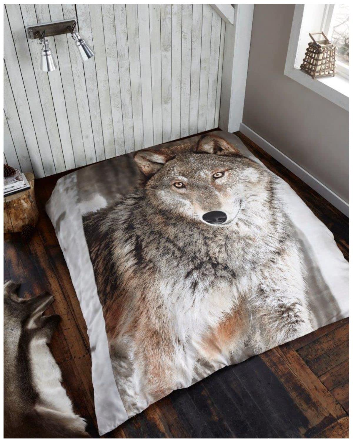 Super Soft 3D Animal Printed Wolf Fleece Blanket, Luxury Wildlife Bed Settee Sofa Blanket, 200X240 Cm, Wolf