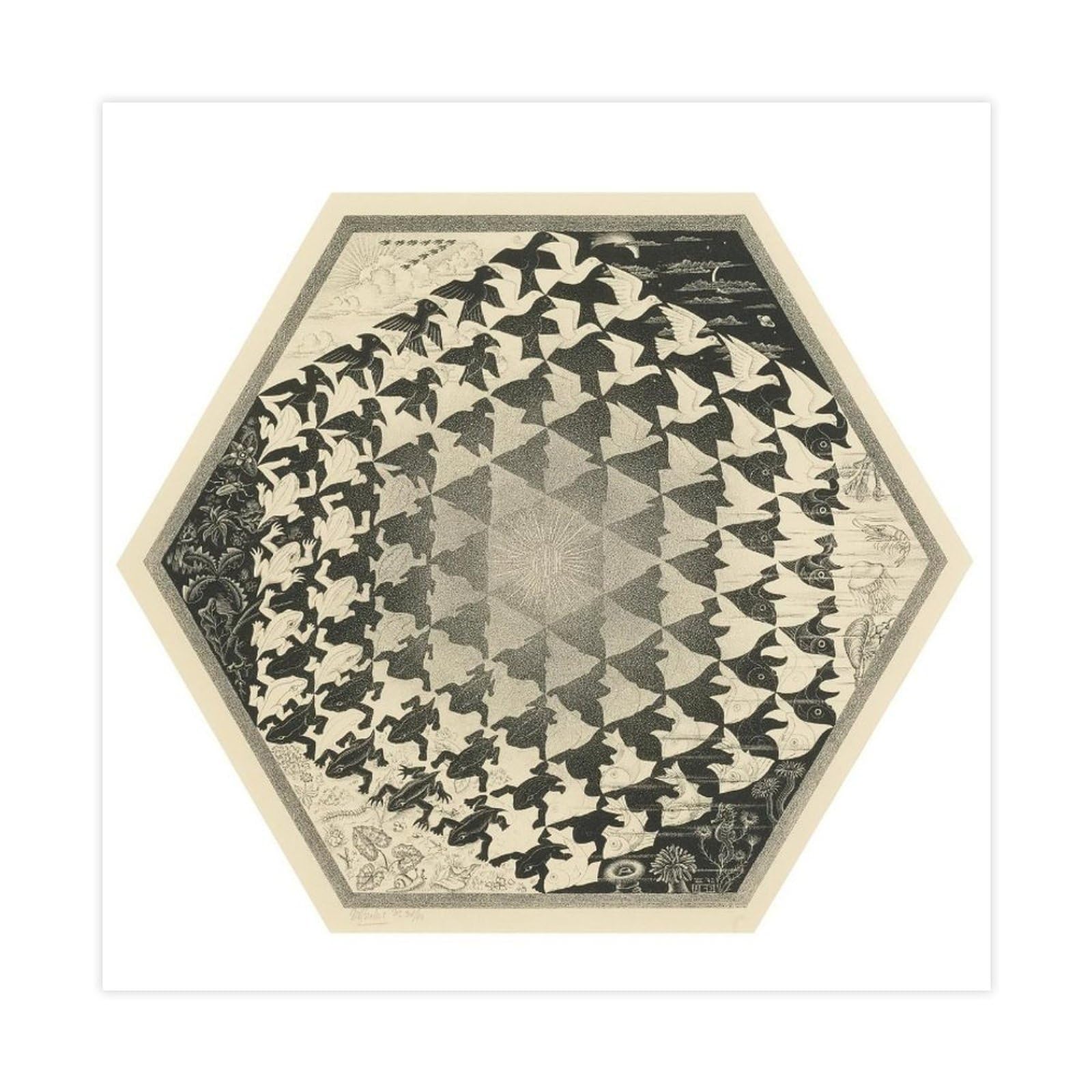 WCYB Verbum by Maurits Cornelis Escher Posters Prints Canvas Deco Paintings Wall Art Unframe 24" L X 24" W