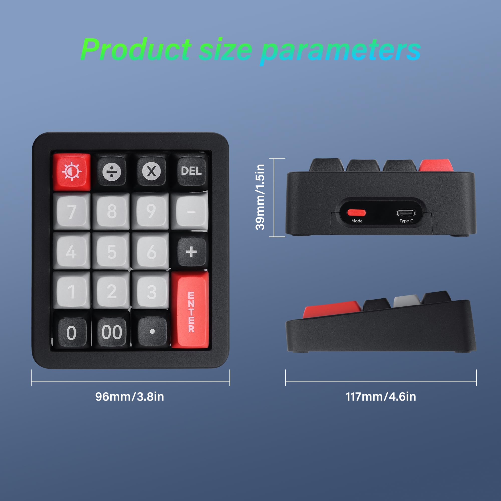 SinLoon Mechanischer Nummernblock – 19 Makro-Tasten, Vollständig Hot-Swap-fähige Switches, 12 RGB-Modi, GASKET-Struktur & Aluminiumgehäuse, N-Key-Rollover & 1,8 m abnehmbares Kabel für Büro/Gaming/Dat