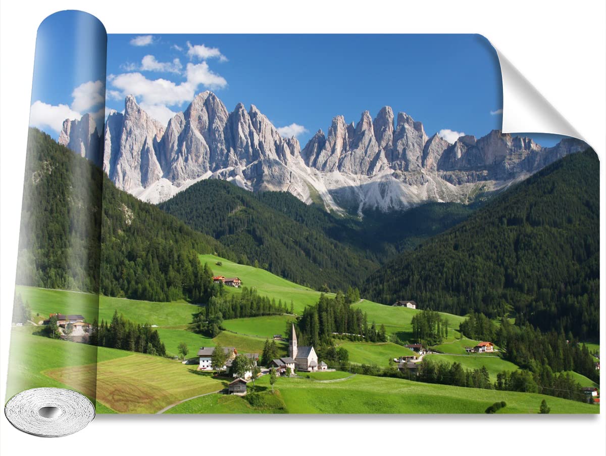Papier peint pour masquer imperfection mur decoration camouflage Dolomites 152x104