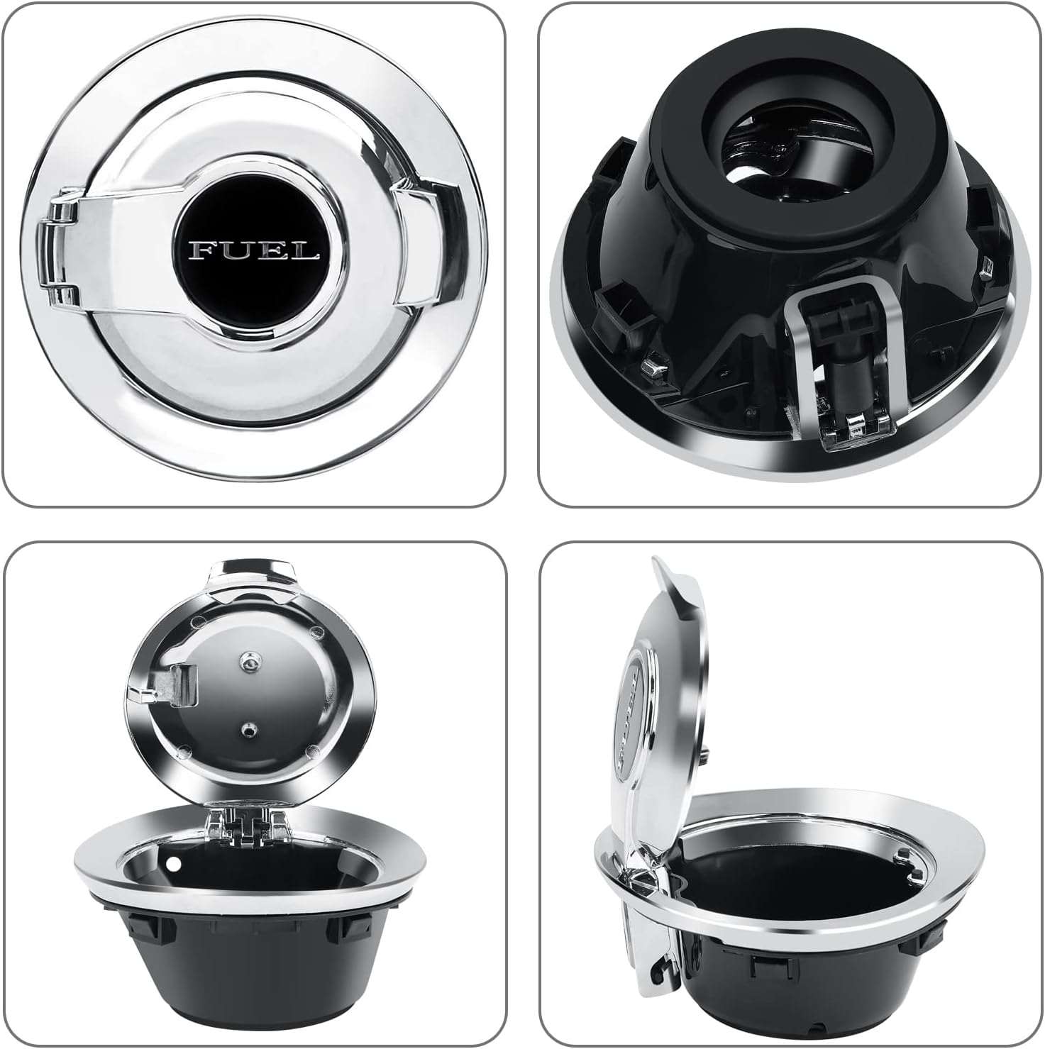 68250120AA Fuel Filler Door Cap Electroplate Silvery Gas Cover Cap Vapor Edition Compatible with 2008-2023 Dodge Challenger