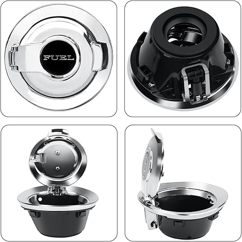 Miniatura 3 de 68250120AA Tapa de puerta de llenado de combustible galvanizada cubierta de gas plateado Vapor Edition compatible con Dodge Challenger 2008-2021