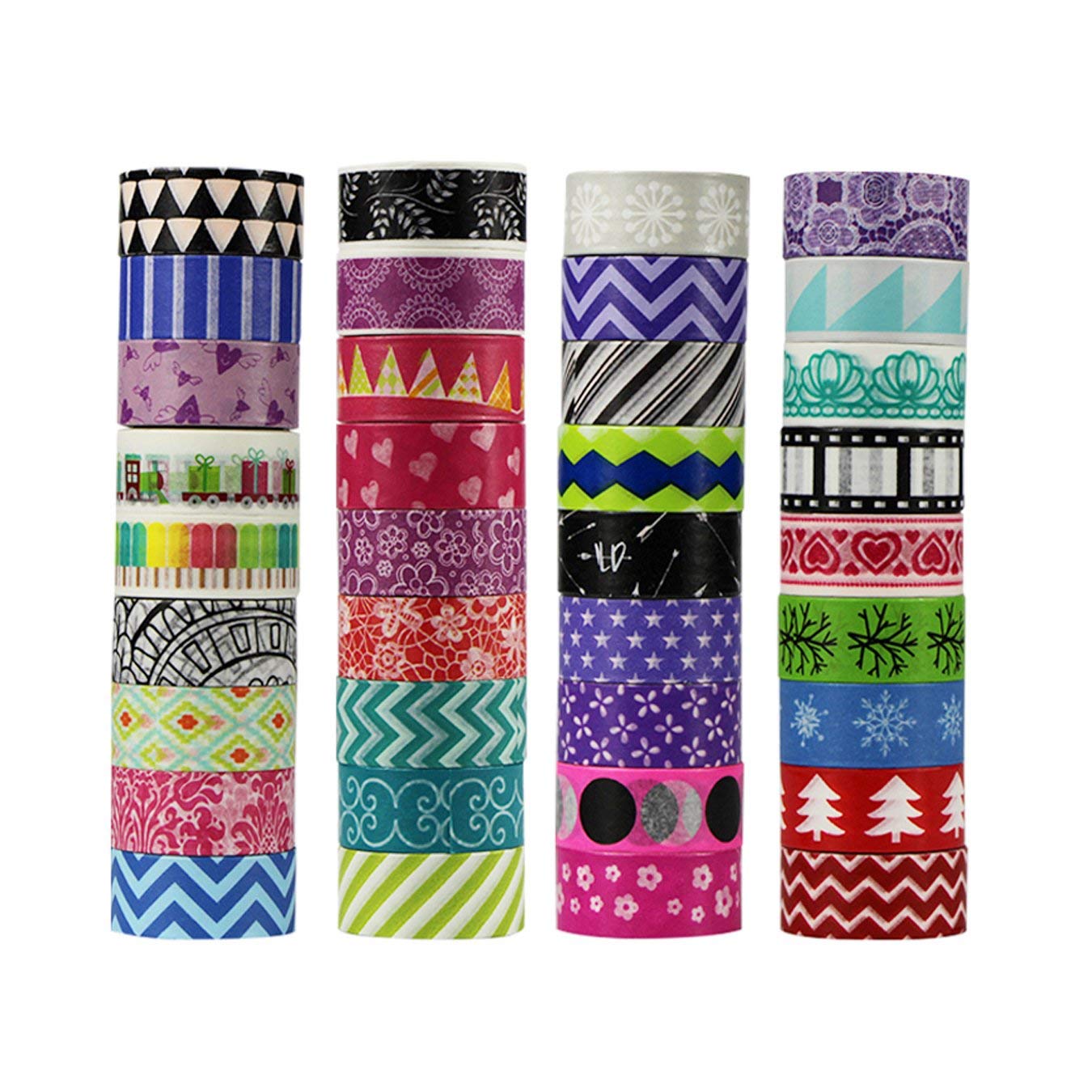 10 Rolls Different Patterns Decorative Washi Tape Masking Tape Adhesive Scrapbooking DIY Craft Gift (10 x Patterns)