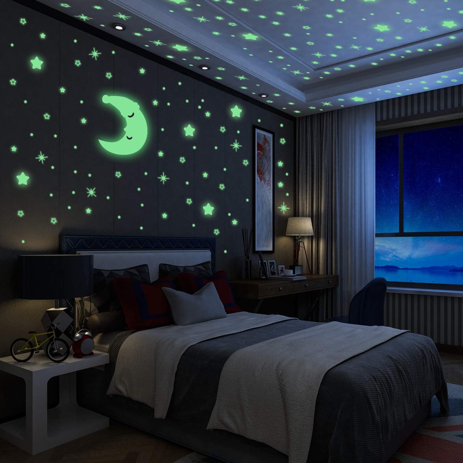 Qualité-Étoile Lune Autocollants lumineux phosphorescentes Stickers Muraux Décoration murale Qualité-Étoile Lune Autocollants lumineux phosphorescentes Stickers Muraux Décoration murale