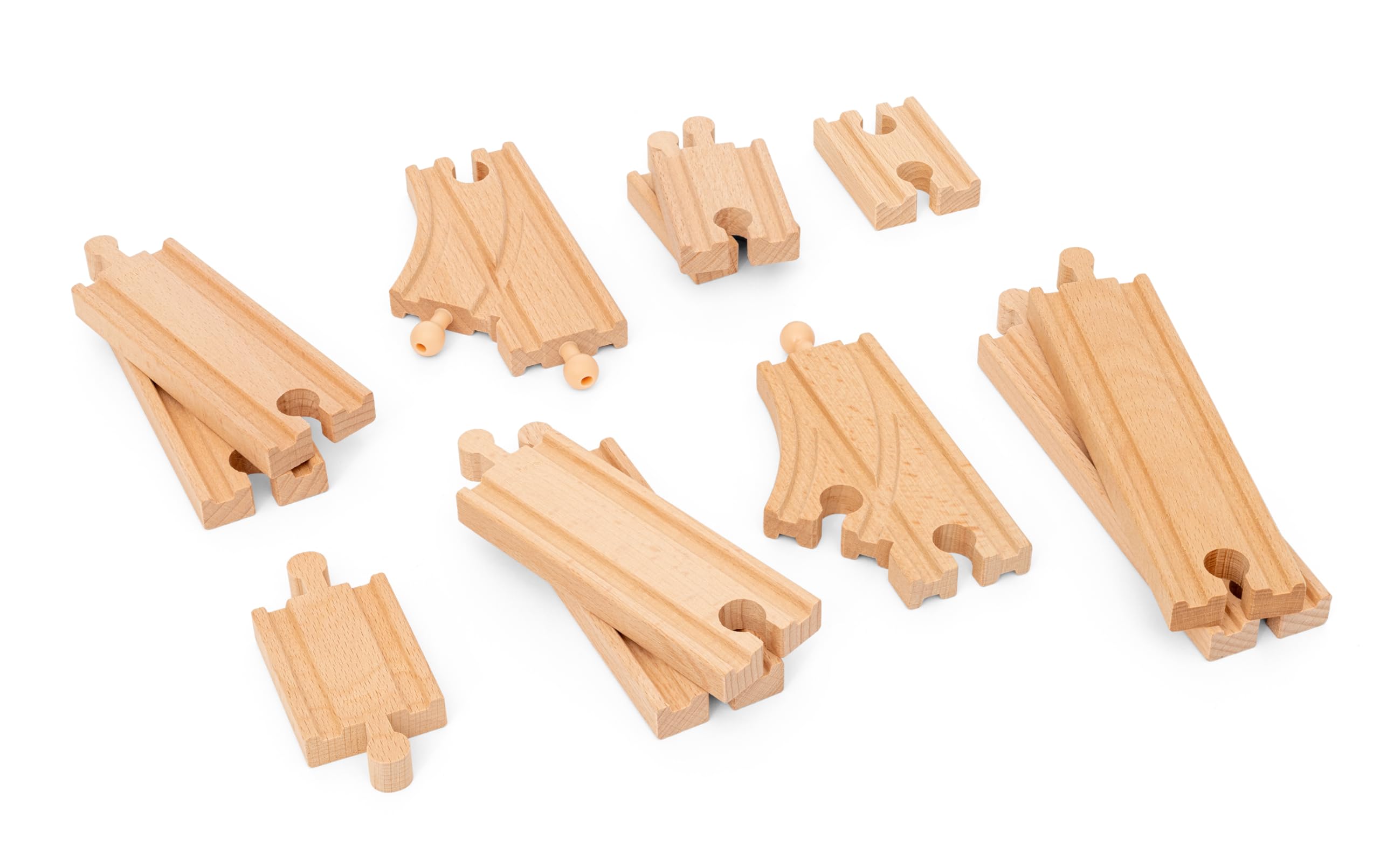 BRIO World — 36099 Rail Starter Assorment B | Set di guide in legno da 12 pezzi per bambini dai 3 anni in su