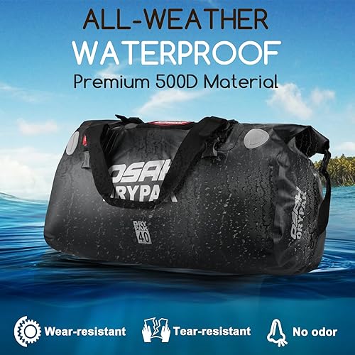 Miniatura 4 de Waterproof Duffel Bag - Motorcycle Dry Bag Tail Bag with Large Storage Space, Waterproof Luggage Duffle Bags with Outer Mesh Zipper Pocket for