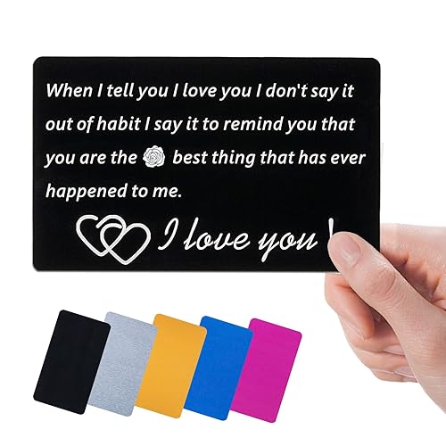 SINKAA Personalized Engraved Wallet Insert - Aluminum Metal Wallet Card Love Note, Anniversary Gifts for Men, Women, Husband, Wife, Boyfriend,