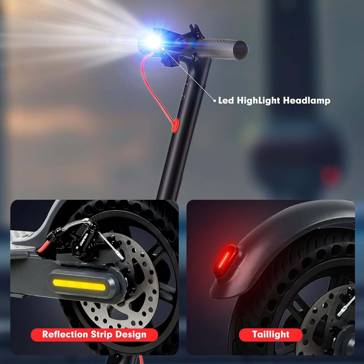 LED Headlight, Taillight, and Reflection Strip Design