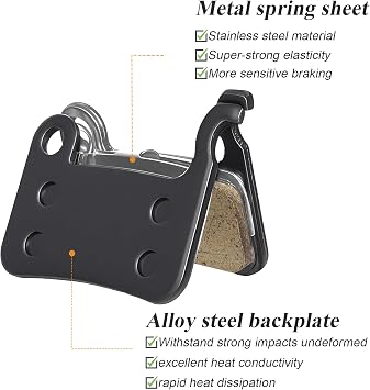 4 Pairs Bike Brake Pads, MTB Disc Brake Pads with Installation Tools, Compatible for Shimano Brake Pads Deore XT SLX M596 M595 Hone Alfine Saint LX