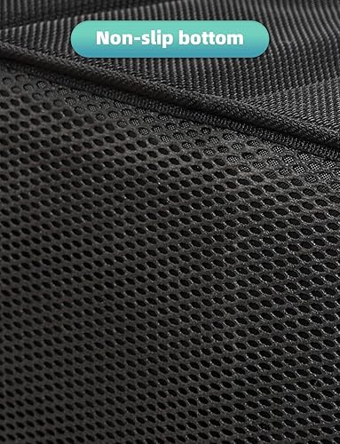 Miniatura 8 de YOHOOLYO Organizador de asiento trasero de automóvil con 4 compartimentos, 4 portavasos y 7 bolsillos de malla para asiento delantero y trasero,