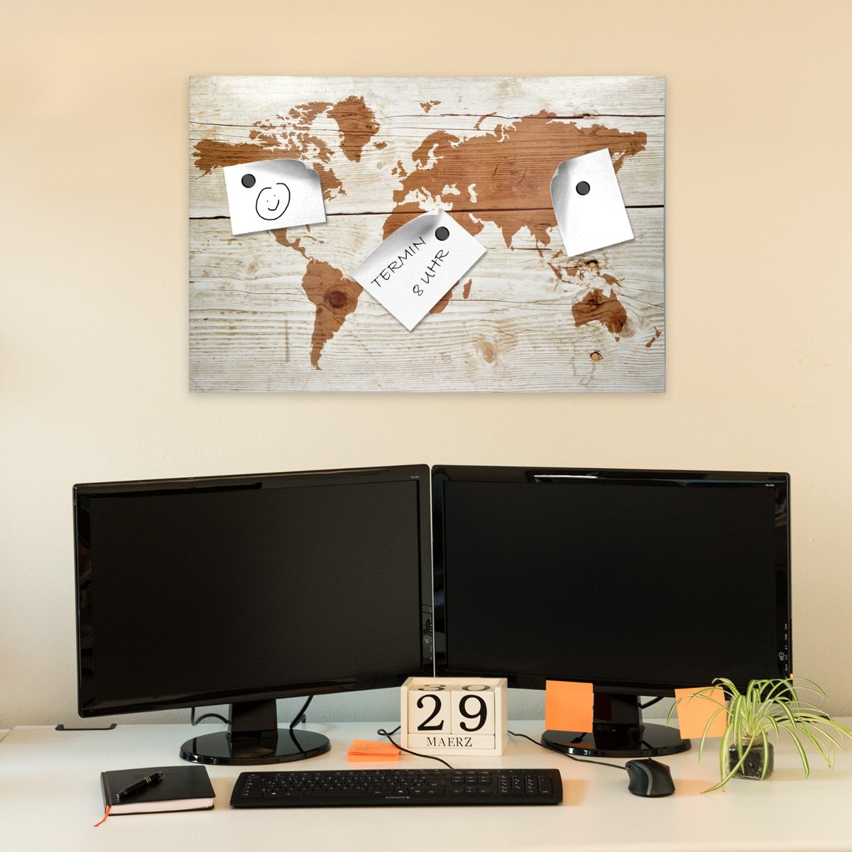 Lavagna Magnetica Navaris 40x60cm Design Mappa Mondo - Con Pennarello E Calamite - Foto 8