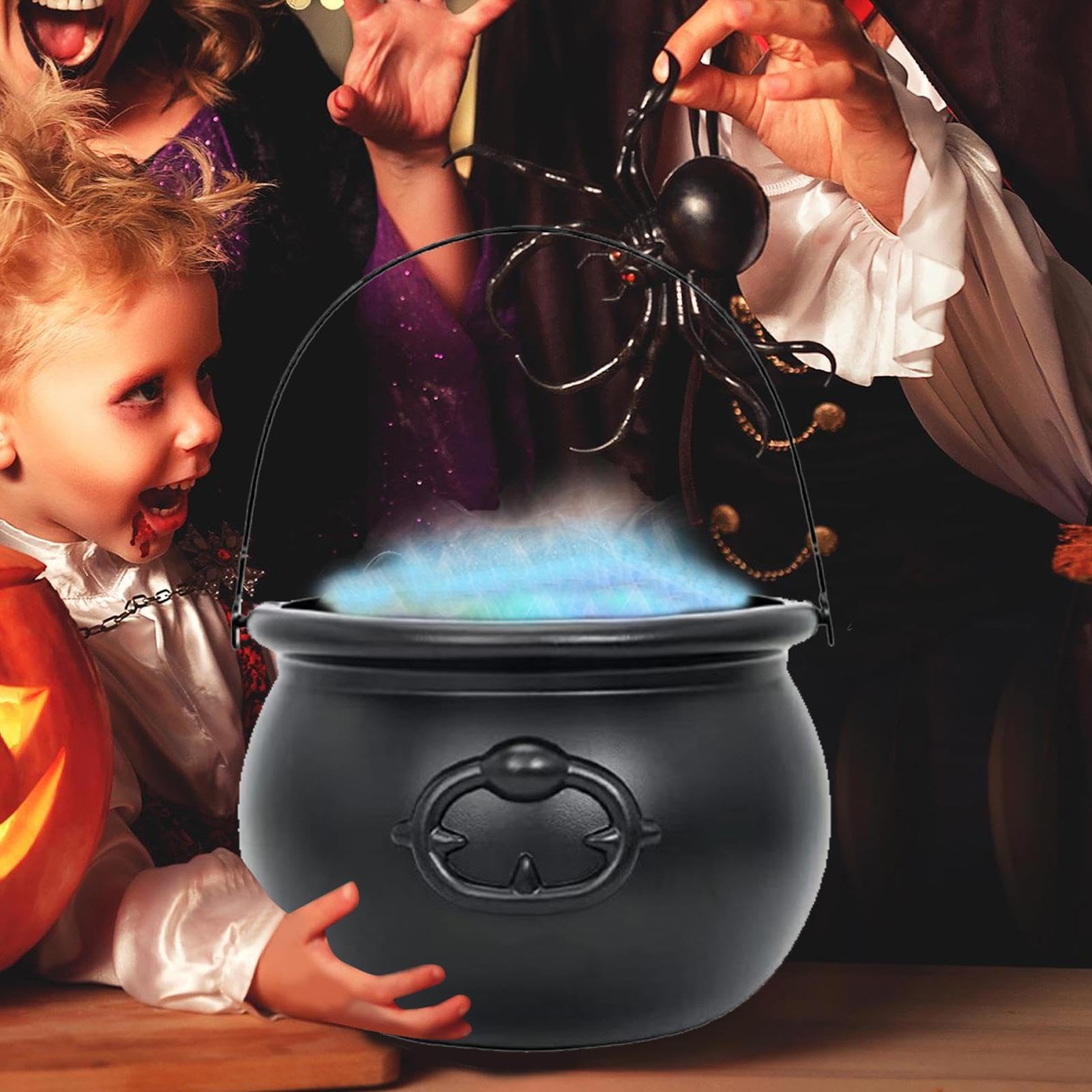 Kociołek 10-częściowy Czarny Wiaderko Na Słodycze Dekoracje Halloween | Dekoracyjny kociołek do cukierków do domu, wewnątrz i na zewnątrz, do stołu i półki, imprezy, święta, karnawał,