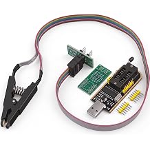 CH341A USB Programmer Module with SOP8 Test Clip, BIOS Flashing Kit for EEPROM 24 25 Series