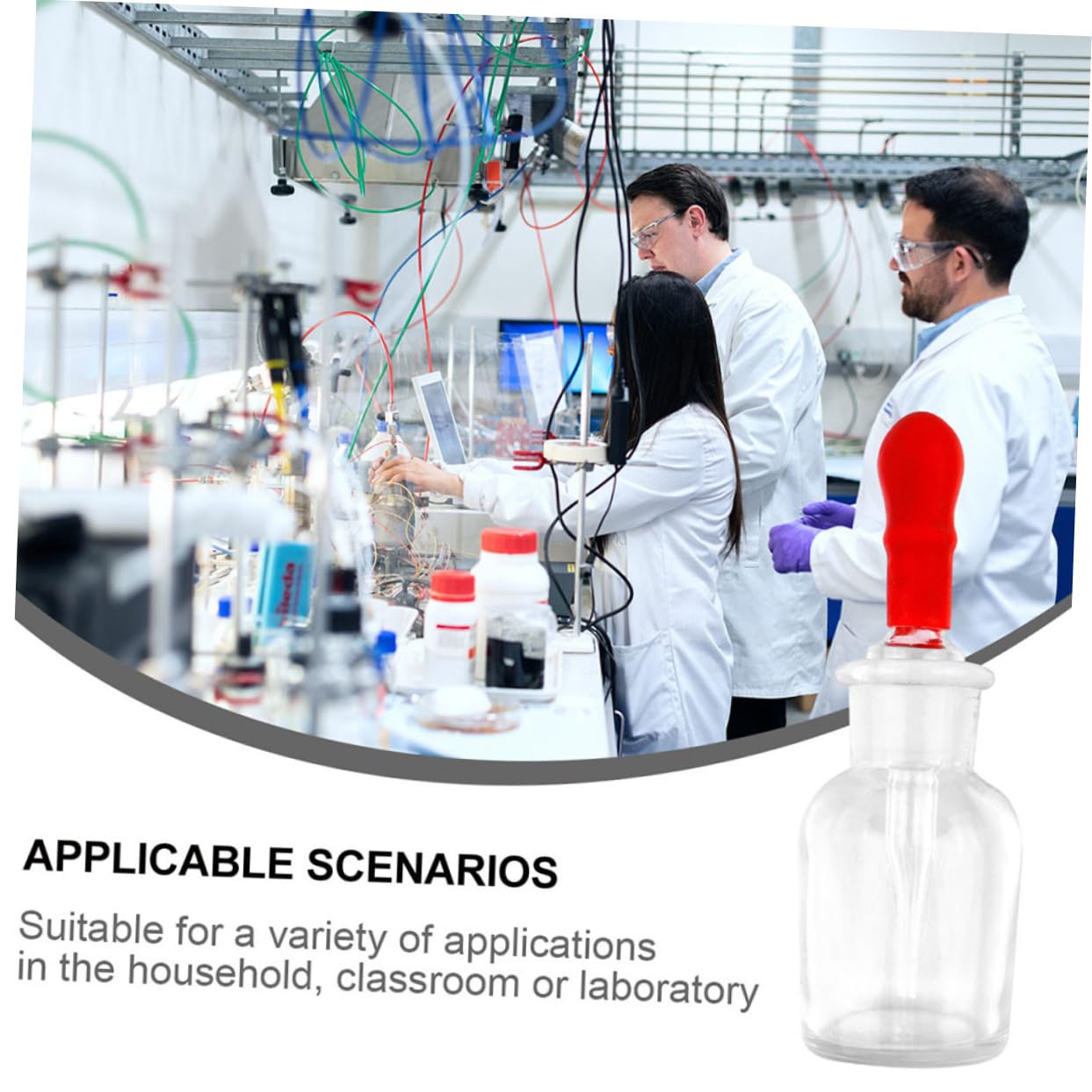 ULTECHNOVO 30ml/60ml/125ml Glas Tropfflaschen Set Chemische Flasche Pipette für Labor und Klassenzimmer