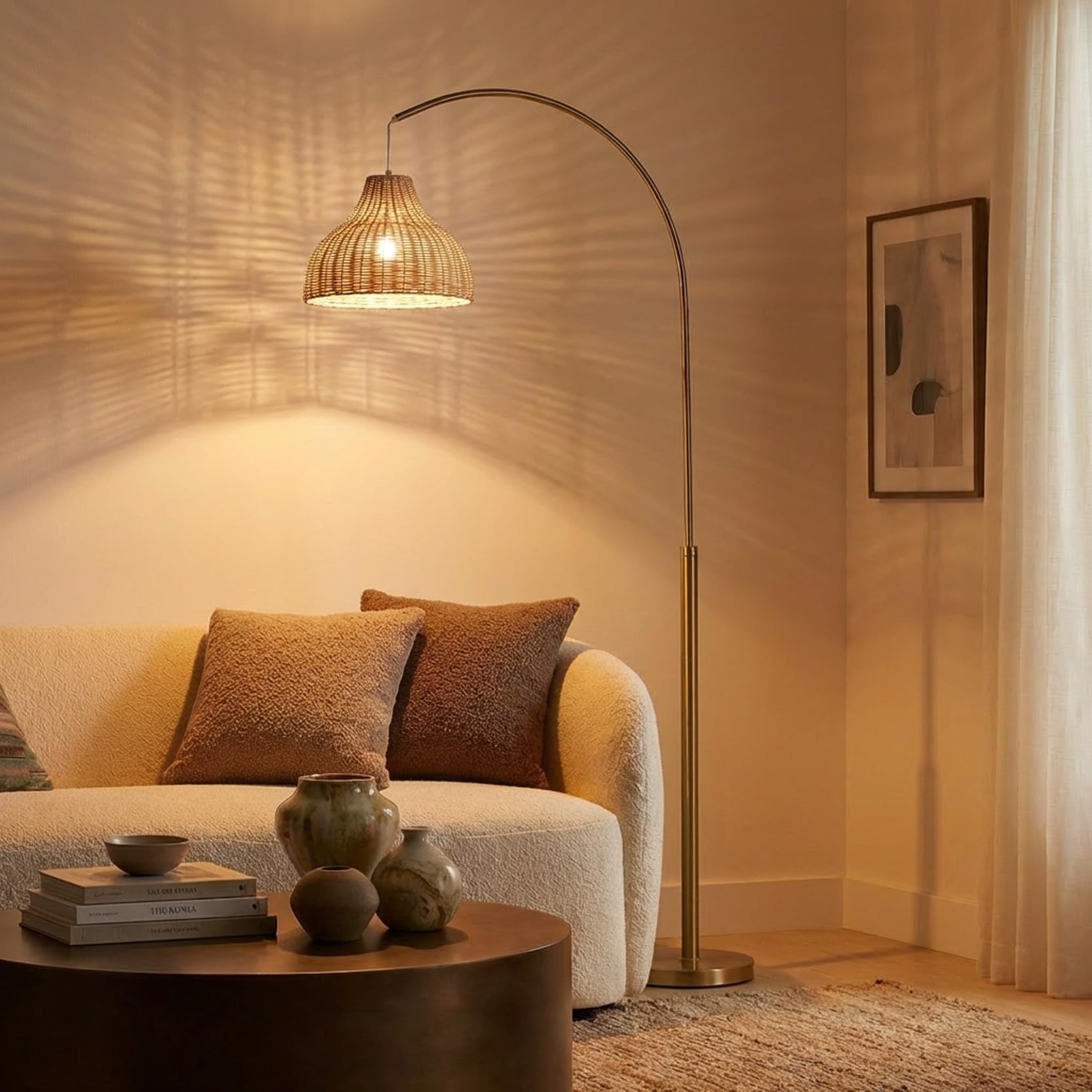 Brightech Lark Arc Lamp for Living Rooms & Offices, Floor Lamp