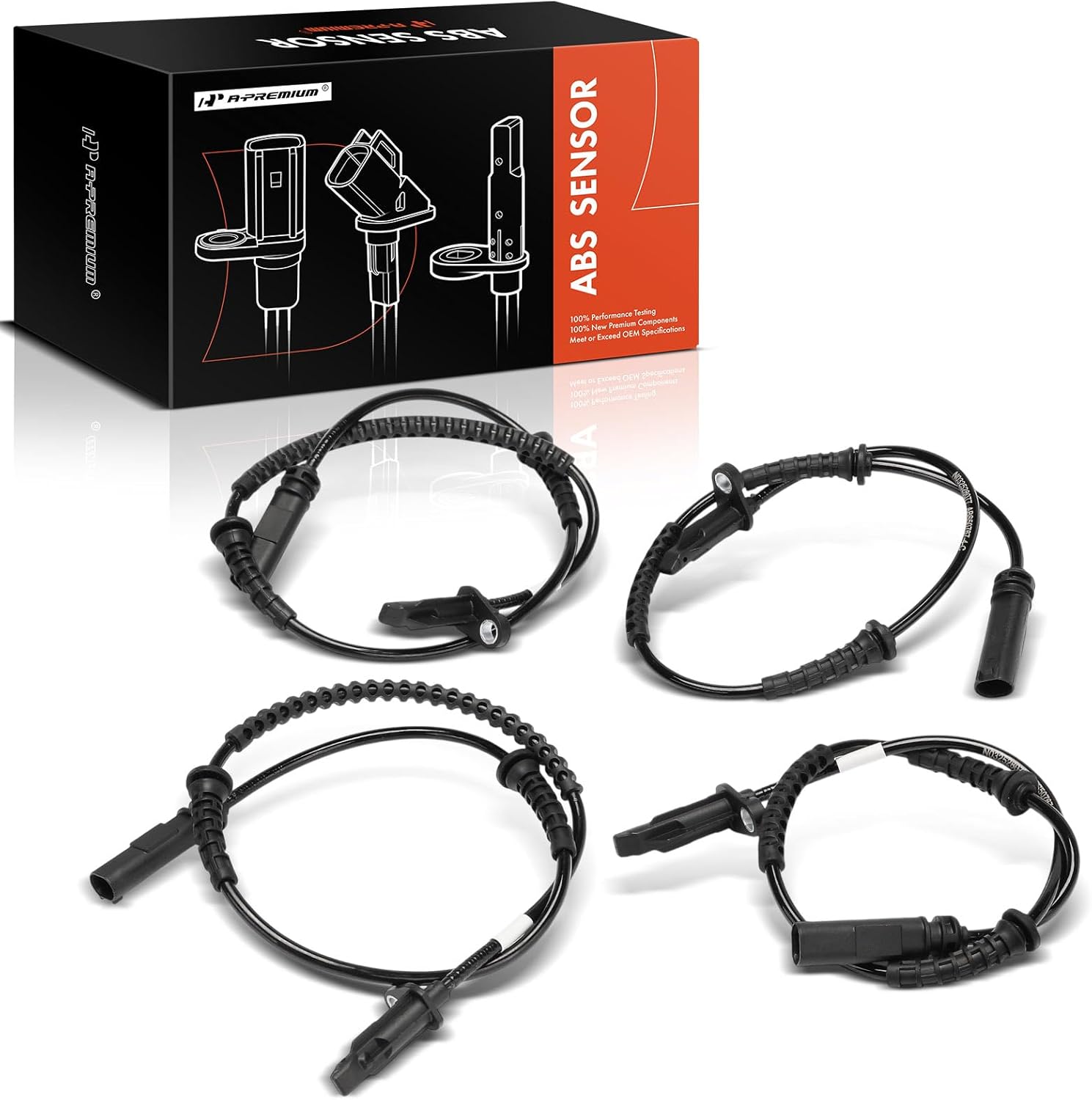 A-Premium 4PCS Front & Rear ABS Wheel Speed Sensor Compatible with BMW, Mini Models - F48 Series X1 2016-2017, F54 Series Cooper Clubman 2016-2017, F60 Series Cooper Countryman 2017