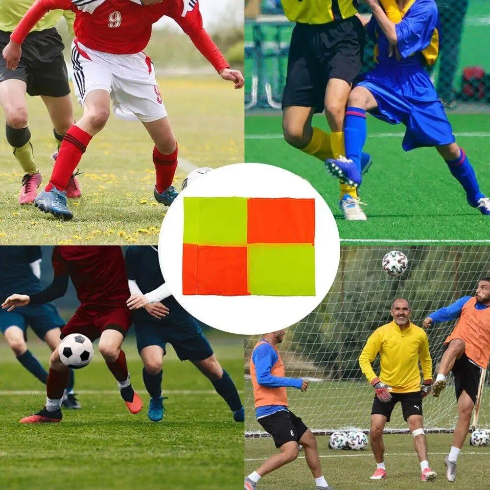 4 Pièces Drapeaux De Coin De Terrain De Football Drapeau De Juge De Touche Drapeaux De Coin De Football Drapeaux D'arbitre Drapeaux De Coin D'entraînement pour Match De Football