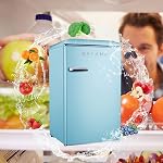 Galanz GLR33MBER10 Retro Compact Refrigerator, Single Door Fridge, Adjustable Mechanical Thermostat with Chiller, Blue, 3.3 Cu Ft
