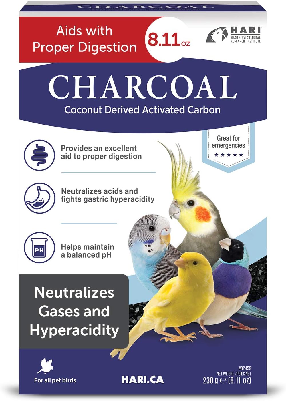 Hari Bird Charcoal, Coconut Derived Activated Charcoal, Aid
