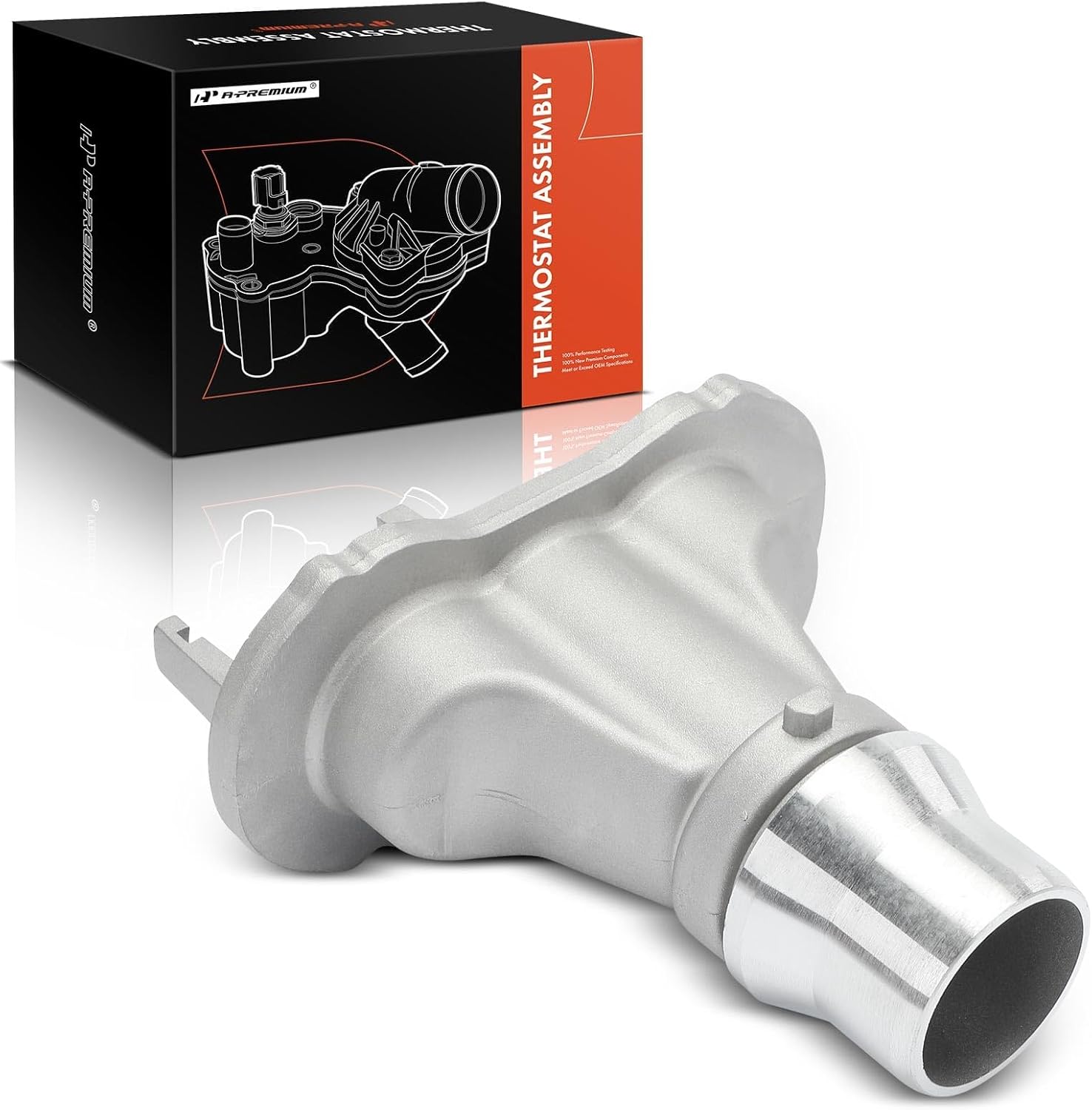 A-Premium Engine Coolant Thermostat Housing Assembly with Seal Compatible with Ford F-250/F-350/F-450/F-550 Super Duty, 2008 2009 2010, 6.4L, Replaces for 8C3Z8592N