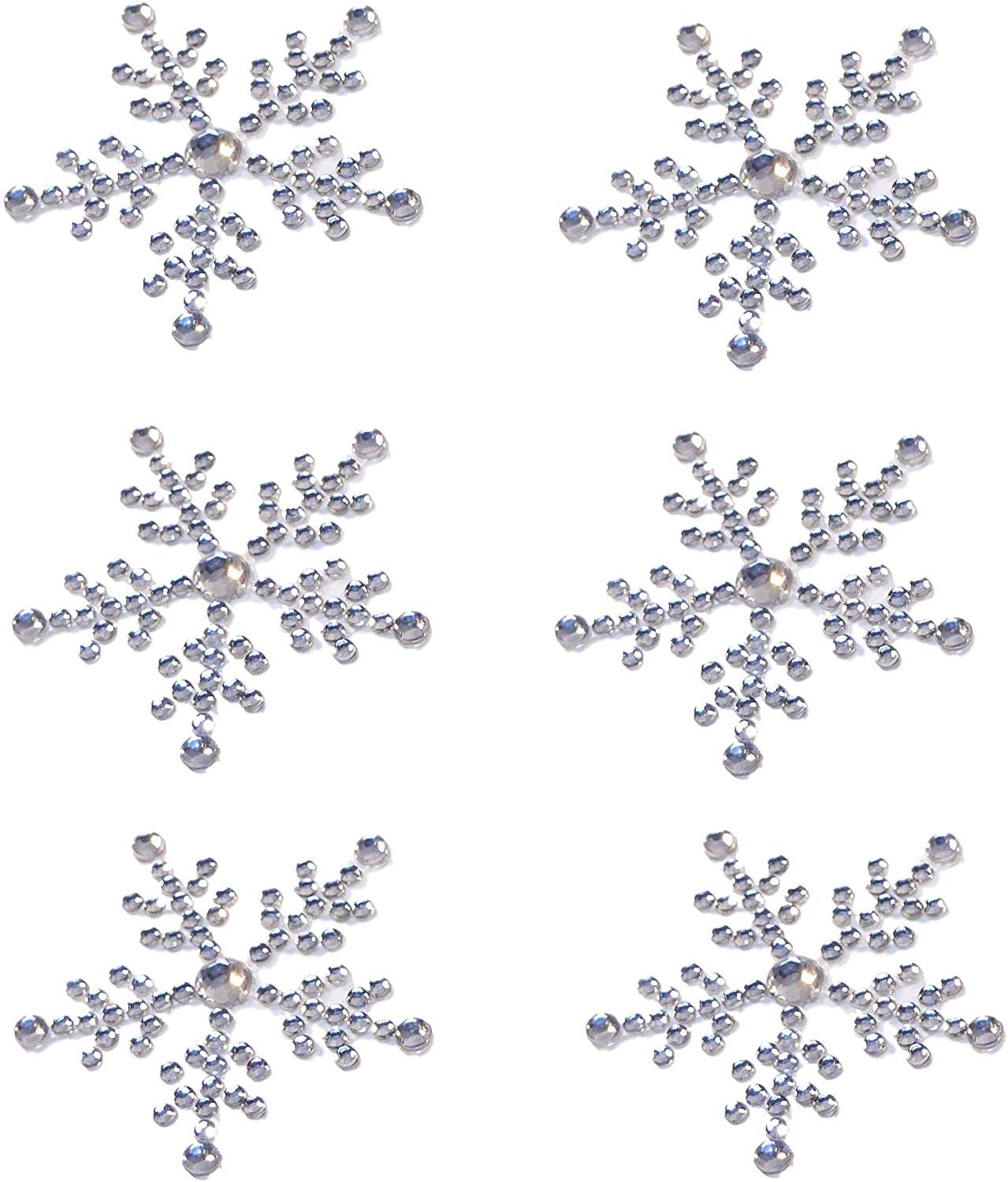 Syntego Multicoloured Snowflake Sticker Embellishments Sparkly Resin Rhinestone Self Adhesive Stickers For Crafts Christmas Cards (6)