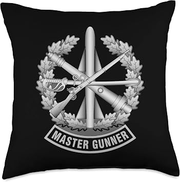 Master Gunner Identification Badge MGIB - US Army Throw Pillow