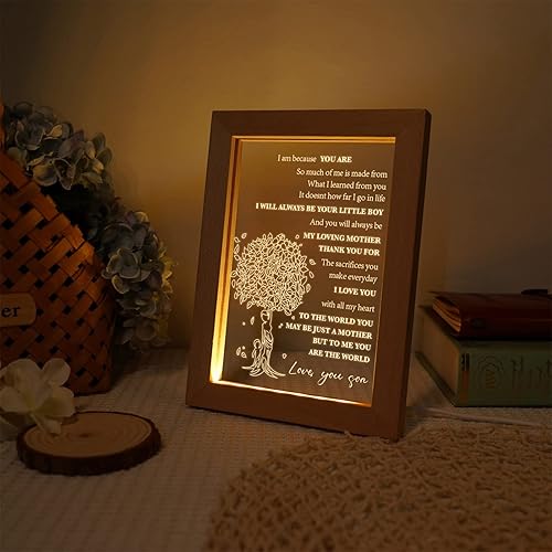 Miniatura 3 de Luz nocturna acrílica grabada, regalo de feliz cumpleaños para mamá de parte de hijo, decoración de Navidad para el día de la madre, ideas de